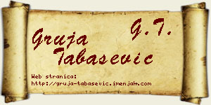 Gruja Tabašević vizit kartica